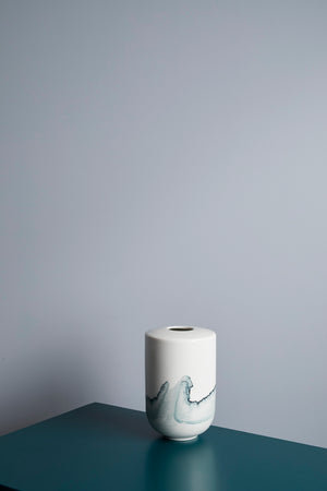 TIDE vase, 14 cm, teal blue