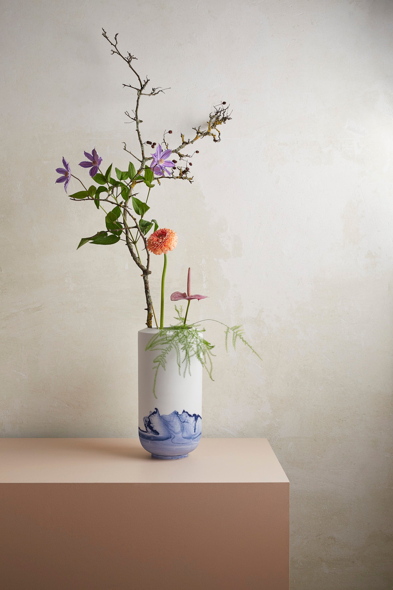 TIDE vase, 25 cm, cobalt blue
